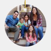 Winter Greenery Eerste Kerstmis Nieuwe Thuisfoto Keramisch Ornament (Achterkant)