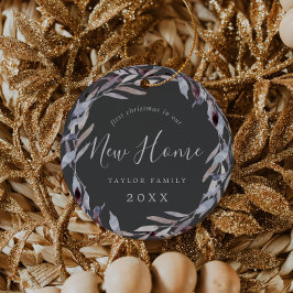 Winter Greenery Eerste Kerstmis Nieuwe Thuisfoto Keramisch Ornament