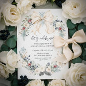Winter Greenery Elegant Engagement Invitation Kaart