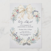 Winter Greenery Elegant Engagement Invitation Kaart (Voorkant)