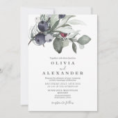 Winter Greenery en Berries trouwuitnodiging Kaart (Voorkant)