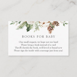 Winter Greenery en Pinecones Books voor Baby Informatiekaartje