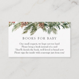 Winter Greenery en Pinecones Books voor Baby Informatiekaartje
