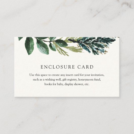 Winter Greenery en Play Enclosure Card Informatiekaartje (Voorkant)