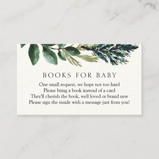 Winter Greenery en Pset Books voor Baby Enclosure Informatiekaartje (Voorkant)