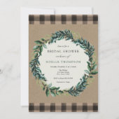 Winter Greenery en Pset Bridal Shower Invitation Kaart (Voorkant)