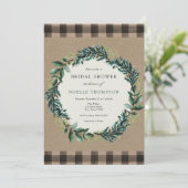 Winter Greenery en Pset Bridal Shower Invitation Kaart (Staand voorkant)