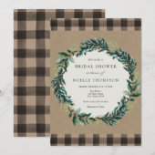 Winter Greenery en Pset Bridal Shower Invitation Kaart (Voorkant / Achterkant)
