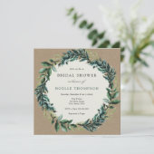 Winter Greenery en Pset Bridal Shower Invitation Kaart (Staand voorkant)