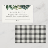 Winter Greenery en Pset Diaper Raffle Enclosure Informatiekaartje (Voorkant / Achterkant)