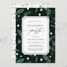 Winter Greenery Engagement Party Kaart