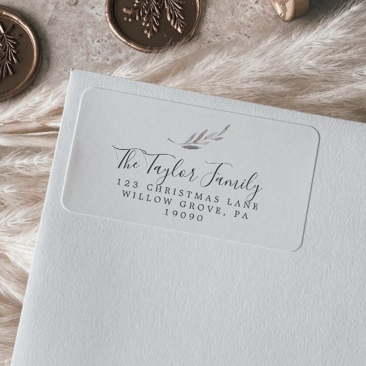 Winter Greenery Family Return Address Label