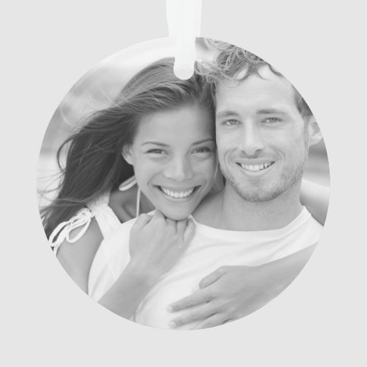 Winter Greenery First Engaged kerstfoto Ornament (achterkant)