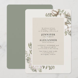 Winter Greenery Floral Green Moss Wedding Kaart