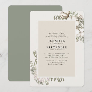 Winter Greenery Floral Green Moss Wedding Kaart
