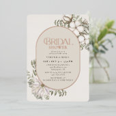 Winter Greenery Floral Green Oval Vrijgezellenfees Folie Uitnodiging (Staand Voorkant)