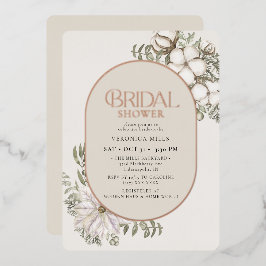 Winter Greenery Floral Oval Vrijgezellenfeest Folie Uitnodiging