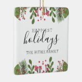 Winter Greenery Foliage Foto Keramisch Ornament (Rechts)
