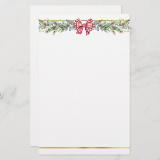 Winter Greenery Foliage Pine Stationery Briefpapier (Voorkant / Achterkant)