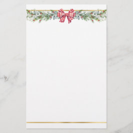 Winter Greenery Foliage Pine Stationery Briefpapier