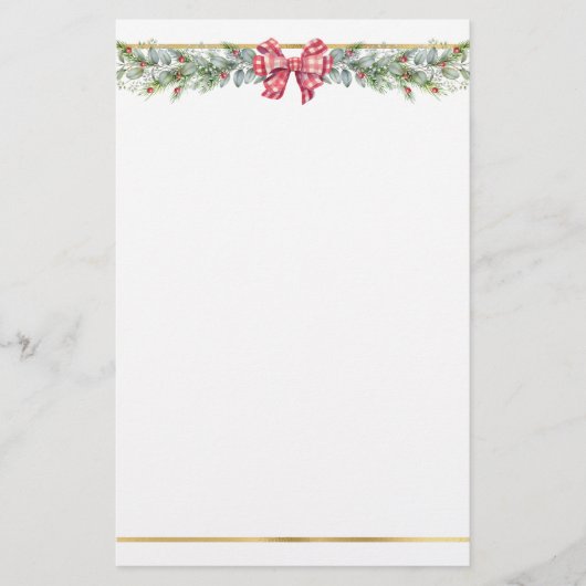 Winter Greenery Foliage Pine Stationery Briefpapier (Voorkant)