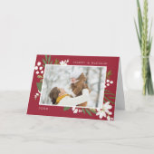 Winter Greenery | Foto gevouwen vakantiekaart Feestdagen Kaart (Voorkant)