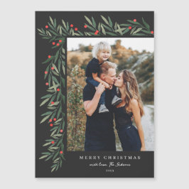 Winter Greenery Foto Kerstmis Magnetische Kaart