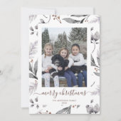 Winter Greenery Foto Merry kerstKaarten Feestdagenkaart (Voorkant)