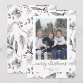 Winter Greenery Foto Merry kerstKaarten Feestdagenkaart (Voorkant / Achterkant)
