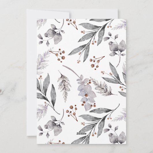 Winter Greenery Foto Merry kerstKaarten Feestdagenkaart (Achterkant)