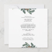 Winter Greenery Front en Back Wedding Invitation Kaart (Achterkant)