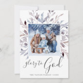 Winter Greenery Glory naar God Year in Review Feestdagenkaart (Voorkant)