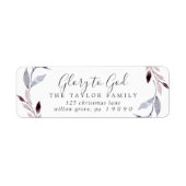 Winter Greenery Glory to God Return Address Label (Voorkant)