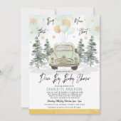 Winter Greenery Gold drive door Baby shower parade Kaart (Voorkant)