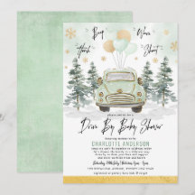Winter Greenery Gold drive door Baby shower parade