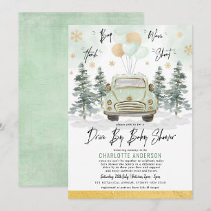 Winter Greenery Gold drive door Baby shower parade Kaart