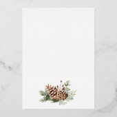 Winter Greenery Gold Foil Wedding Invitations Folie Uitnodiging (Achterkant)