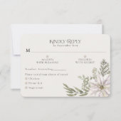 Winter Greenery Green Moss RSVP Card Meal Options (Voorkant)
