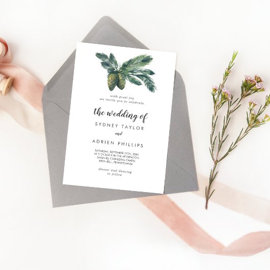 Winter Greenery Het huwelijk van uitnodiging