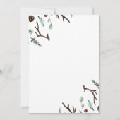 Winter Greenery Holiday Baby shower Kaart (Achterkant)