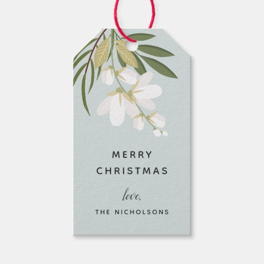 Winter Greenery Holiday Cadeaulabel (Voorkant)