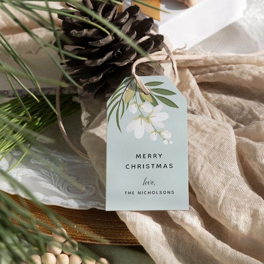 Winter Greenery Holiday Cadeaulabel