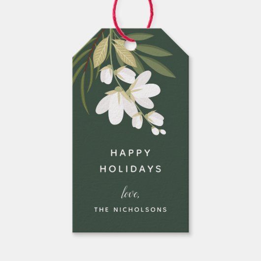 Winter Greenery Holiday Cadeaulabel (Voorkant)