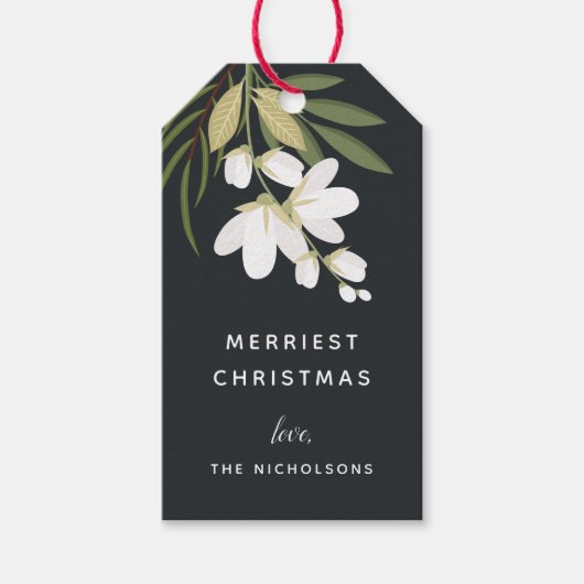 Winter Greenery Holiday Cadeaulabel (Voorkant)