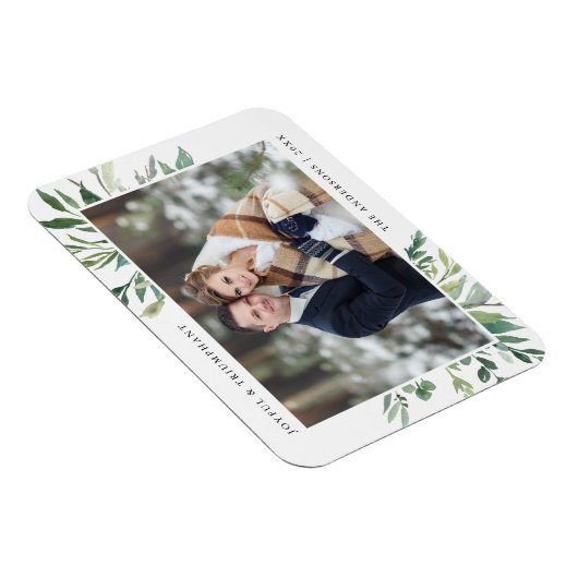 Winter Greenery | Holiday Photo Magnet Magneet (Rechterzijde)