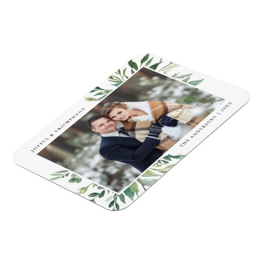 Winter Greenery | Holiday Photo Magnet Magneet (Linkerzijde)