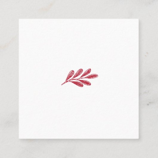 Winter Greenery Holiday Vierkante Visitekaartje (Achterkant)