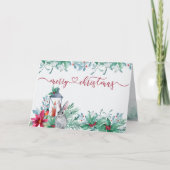 Winter Greenery Holly Mistletoe Waterverf Garland Feestdagen Kaart (Voorkant)