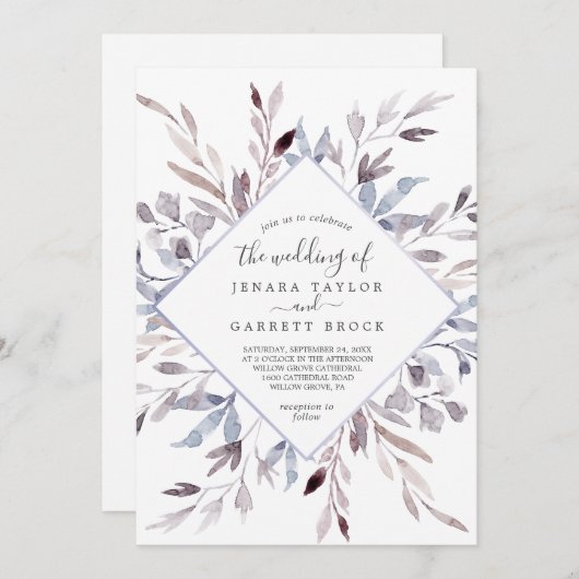 Winter Greenery in één huwelijk Kaart (Voorkant / Achterkant)