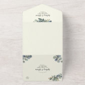 Winter Greenery | Ivoor Eucalyptus Weddenschap All In One Uitnodiging (Buitenkant)